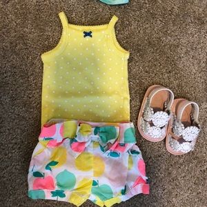 Carters brand onesie and shorts